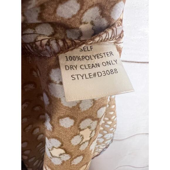 Molly Green Slip Dress Size SM Brown With Blue White Flowers Flirty 3 - Picture 3 of 5